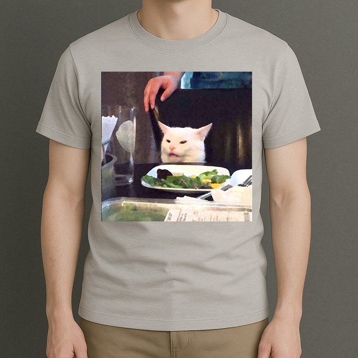 Dinner Table Cat Meme Funny Internet Yelling T-Shirt