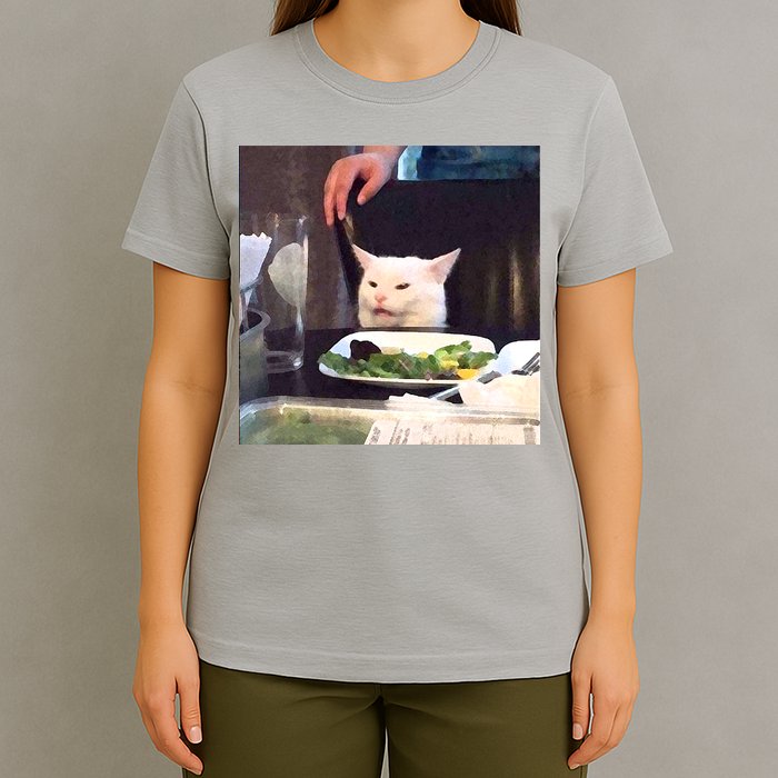 Dinner Table Cat Meme Funny Internet Yelling T-Shirt