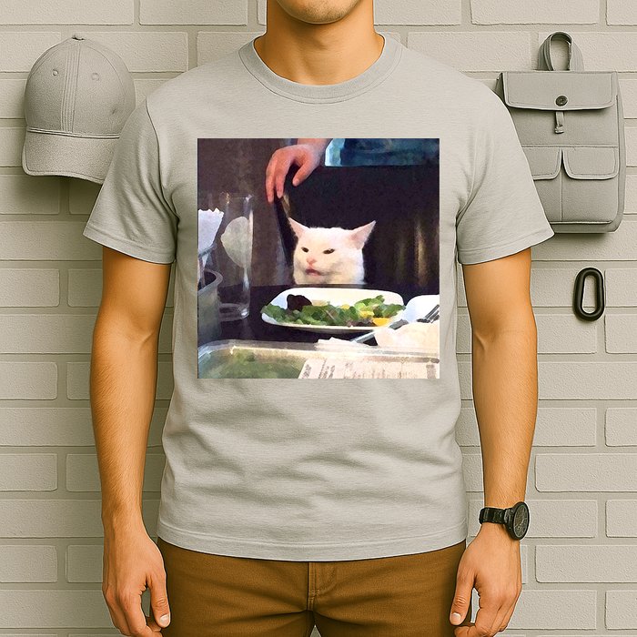 Dinner Table Cat Meme Funny Internet Yelling T-Shirt