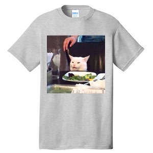 Dinner Table Cat Meme Funny Internet Yelling Tall T-Shirt