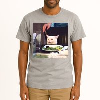 Dinner Table Cat Meme Funny Internet Yelling Tall T-Shirt