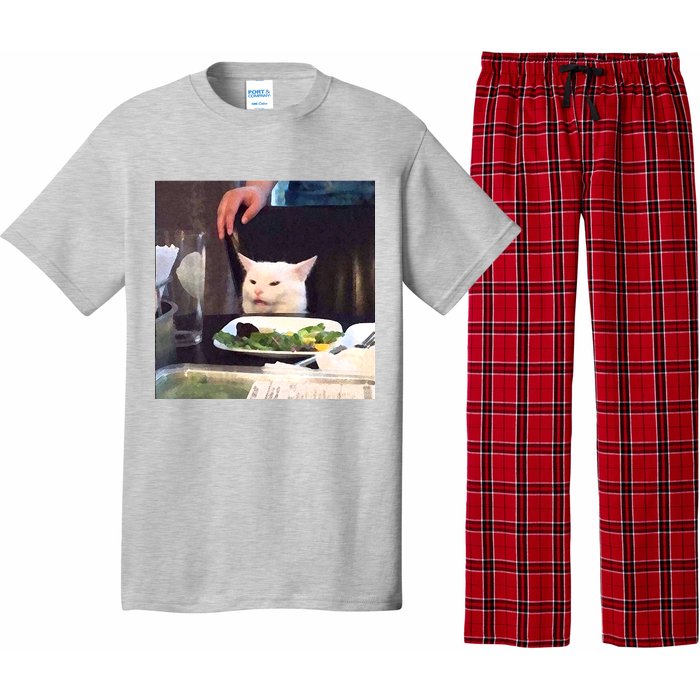 Dinner Table Cat Meme Funny Internet Yelling Pajama Set