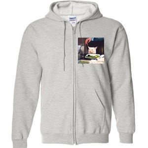 Dinner Table Cat Meme Funny Internet Yelling Full Zip Hoodie