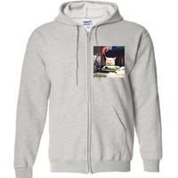 Dinner Table Cat Meme Funny Internet Yelling Full Zip Hoodie