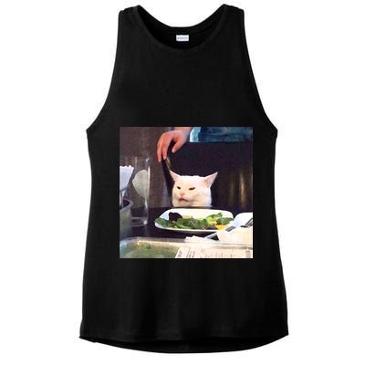 Dinner Table Cat Meme Funny Internet Yelling Ladies PosiCharge Tri-Blend Wicking Tank