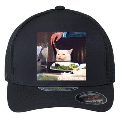 Dinner Table Cat Meme Funny Internet Yelling Flexfit Unipanel Trucker Cap