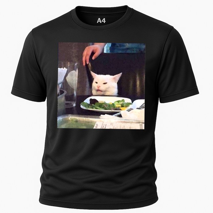 Dinner Table Cat Meme Funny Internet Yelling Performance Shirt