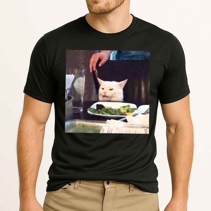 Dinner Table Cat Meme Funny Internet Yelling Performance Shirt