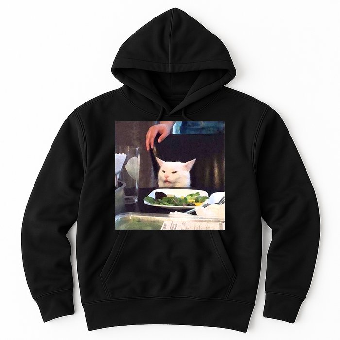 Dinner Table Cat Meme Funny Internet Yelling Hoodie