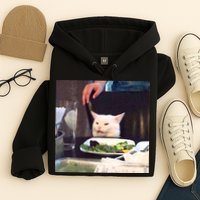 Dinner Table Cat Meme Funny Internet Yelling Hoodie