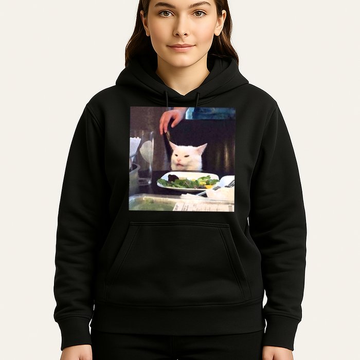 Dinner Table Cat Meme Funny Internet Yelling Hoodie