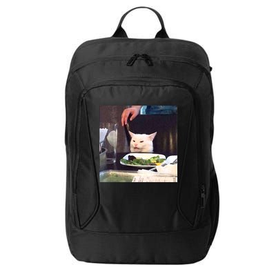Dinner Table Cat Meme Funny Internet Yelling City Backpack