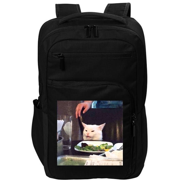 Dinner Table Cat Meme Funny Internet Yelling Impact Tech Backpack