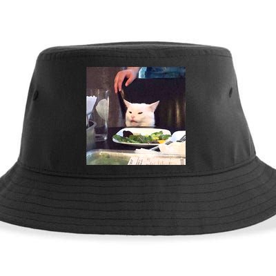 Dinner Table Cat Meme Funny Internet Yelling Sustainable Bucket Hat