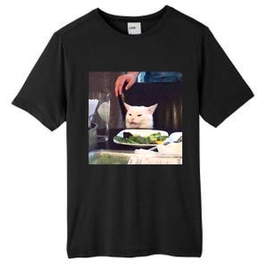 Dinner Table Cat Meme Funny Internet Yelling Tall Fusion ChromaSoft Performance T-Shirt