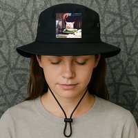 Dinner Table Cat Meme Funny Internet Yelling Bucket Hat