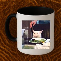 Dinner Table Cat Meme Funny Internet Yelling Mug