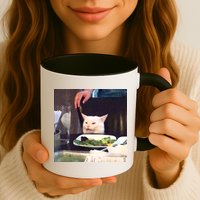 Dinner Table Cat Meme Funny Internet Yelling Mug