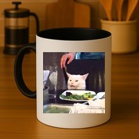 Dinner Table Cat Meme Funny Internet Yelling Mug