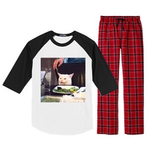 Dinner Table Cat Meme Funny Internet Yelling Raglan Sleeve Pajama Set