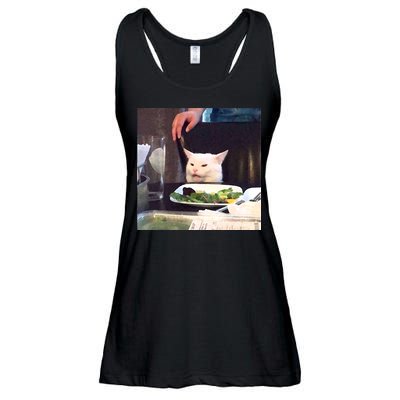 Dinner Table Cat Meme Funny Internet Yelling Ladies Essential Flowy Tank