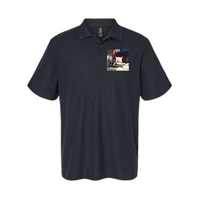 Dinner Table Cat Meme Funny Internet Yelling Softstyle Adult Sport Polo