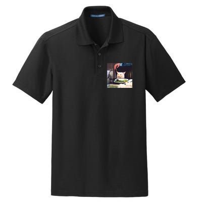 Dinner Table Cat Meme Funny Internet Yelling Dry Zone Grid Polo