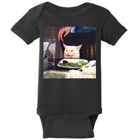 Dinner Table Cat Meme Funny Internet Yelling Baby Bodysuit