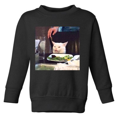 Dinner Table Cat Meme Funny Internet Yelling Toddler Sweatshirt