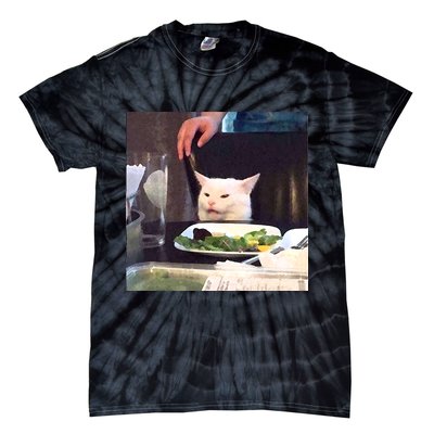 Dinner Table Cat Meme Funny Internet Yelling Tie-Dye T-Shirt