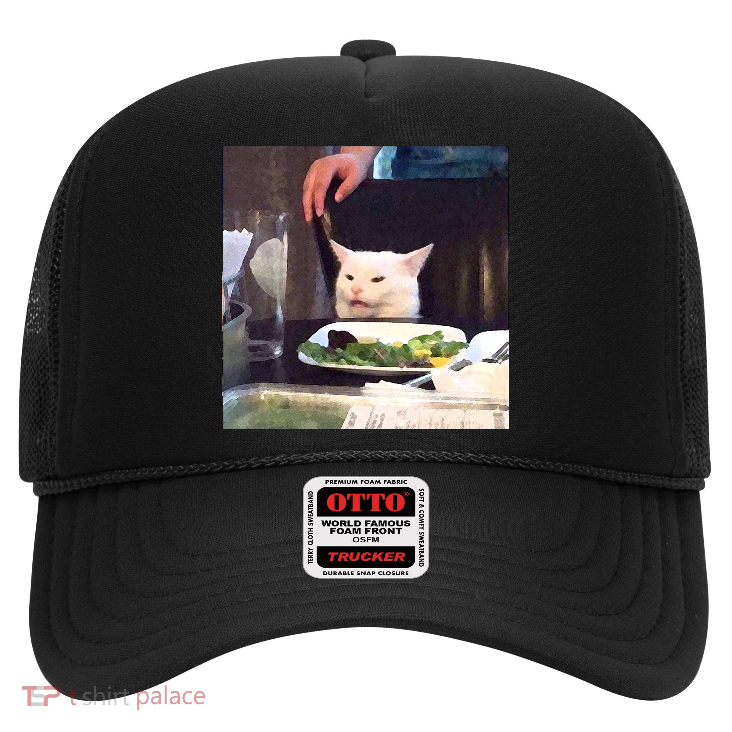 Dinner Table Cat Meme Funny Internet Yelling Trucker Hat
