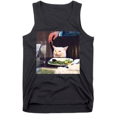 Dinner Table Cat Meme Funny Internet Yelling Tank Top