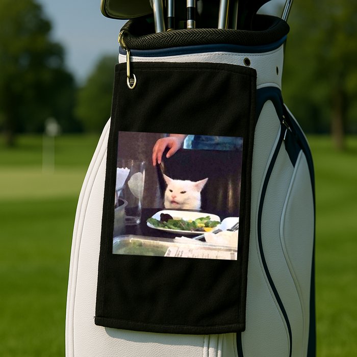 Dinner Table Cat Meme Funny Internet Yelling Golf Towel
