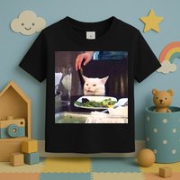 Dinner Table Cat Meme Funny Internet Yelling Toddler T-Shirt