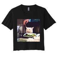 Dinner Table Cat Meme Funny Internet Yelling Crop Top