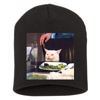 Dinner Table Cat Meme Funny Internet Yelling Short Acrylic Beanie