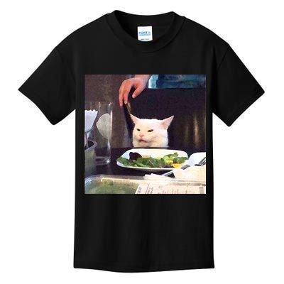 Dinner Table Cat Meme Funny Internet Yelling Kids T-Shirt