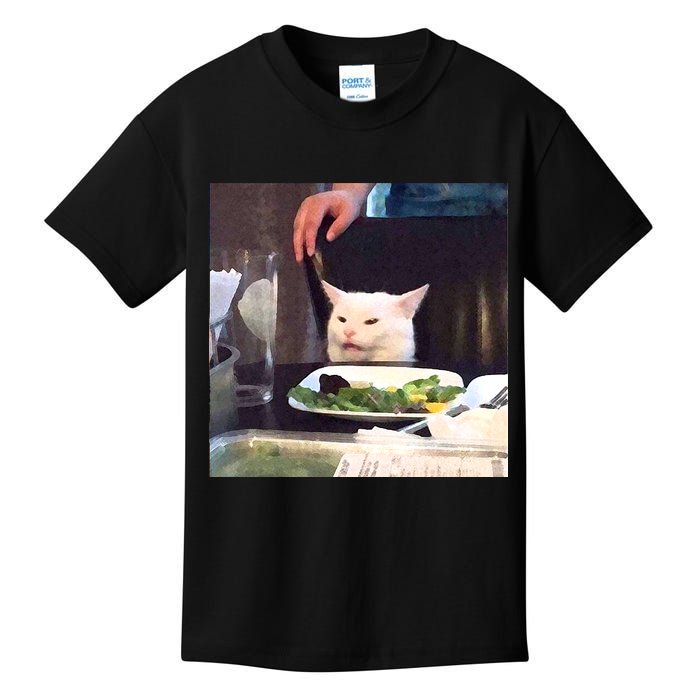 Dinner Table Cat Meme Funny Internet Yelling Kids T-Shirt