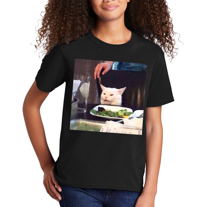 Dinner Table Cat Meme Funny Internet Yelling Kids T-Shirt