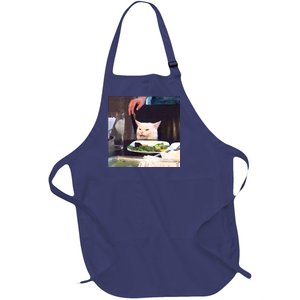 Dinner Table Cat Meme Funny Internet Yelling Full-Length Apron With Pockets