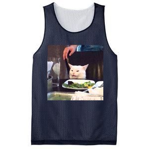 Dinner Table Cat Meme Funny Internet Yelling Mesh Reversible Basketball Jersey Tank