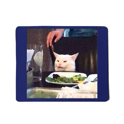 Dinner Table Cat Meme Funny Internet Yelling Mousepad