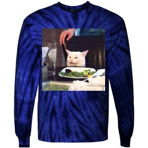 Dinner Table Cat Meme Funny Internet Yelling Tie-Dye Long Sleeve Shirt