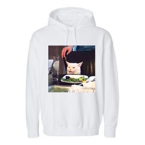 Dinner Table Cat Meme Funny Internet Yelling Garment-Dyed Fleece Hoodie