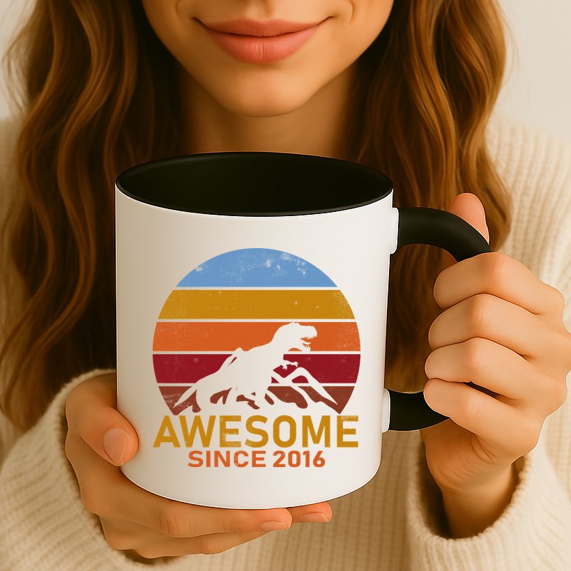 Dinosaur 6th Birthday Gift Awesome Since 2016 Mug