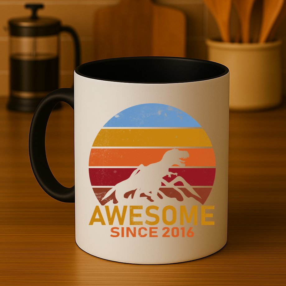 Dinosaur 6th Birthday Gift Awesome Since 2016 Mug