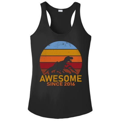 Dinosaur 6th Birthday Gift Awesome Since 2016 Ladies PosiCharge Competitor Racerback Tank