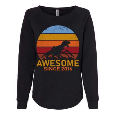 Dinosaur 6th Birthday Gift Awesome Since 2016 Womens California Wash Sweatshirt