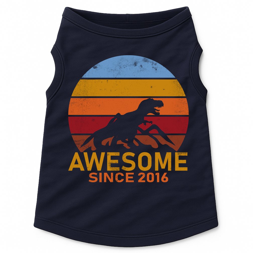 Dinosaur 6th Birthday Gift Awesome Since 2016 Doggie Tank