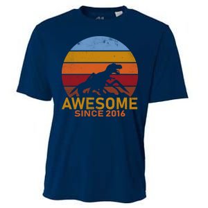 Dinosaur 6th Birthday Gift Awesome Since 2016 Cooling Performance Crew T-Shirt